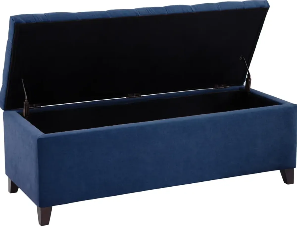 Wilmer Storage Bench - Navy