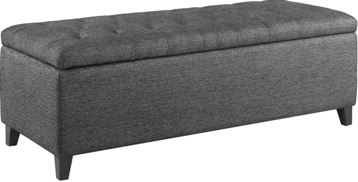 Wilmer Storage Bench - Charcoal