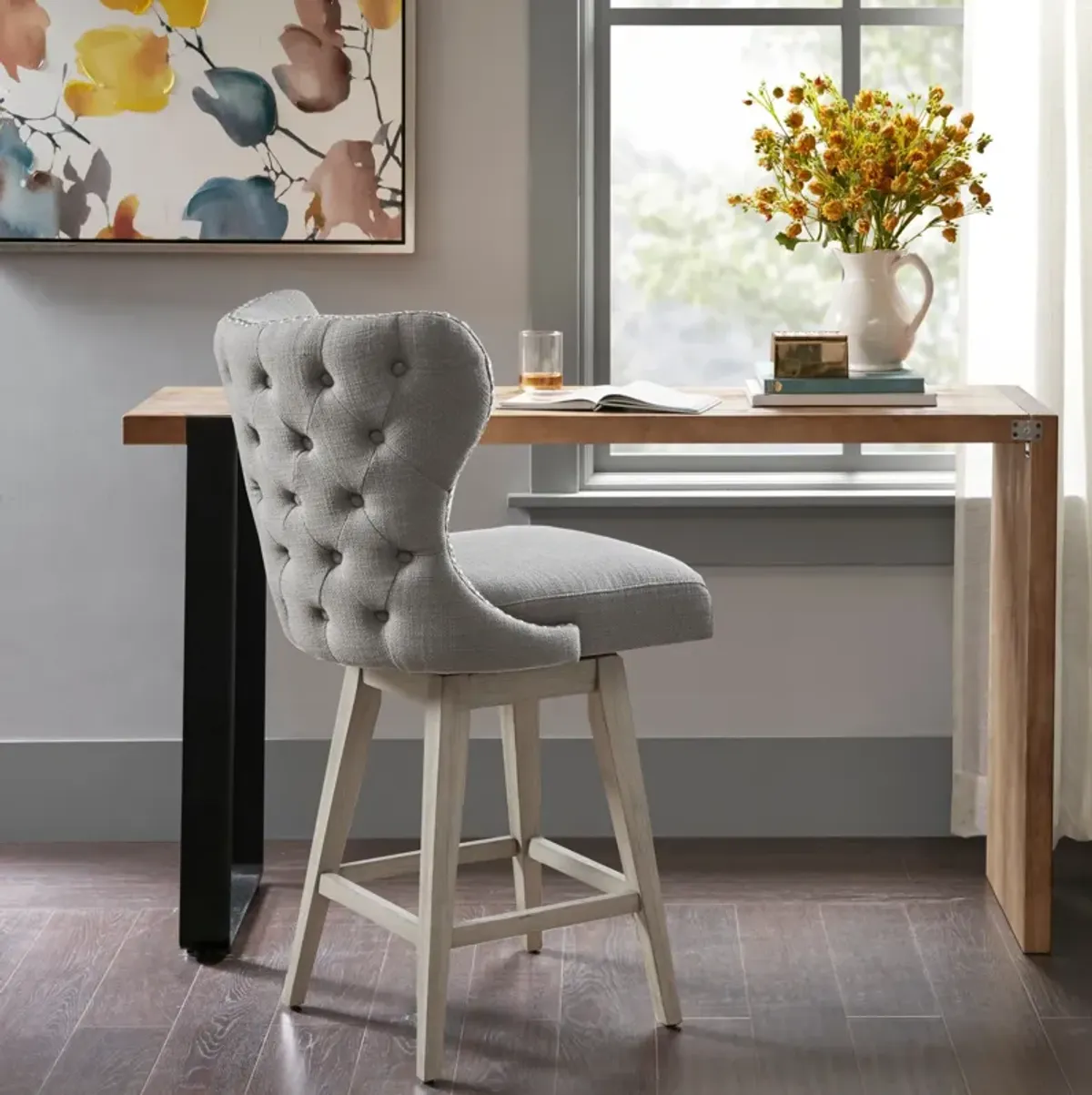 Amenadiel Counter-Height Stool - Gray