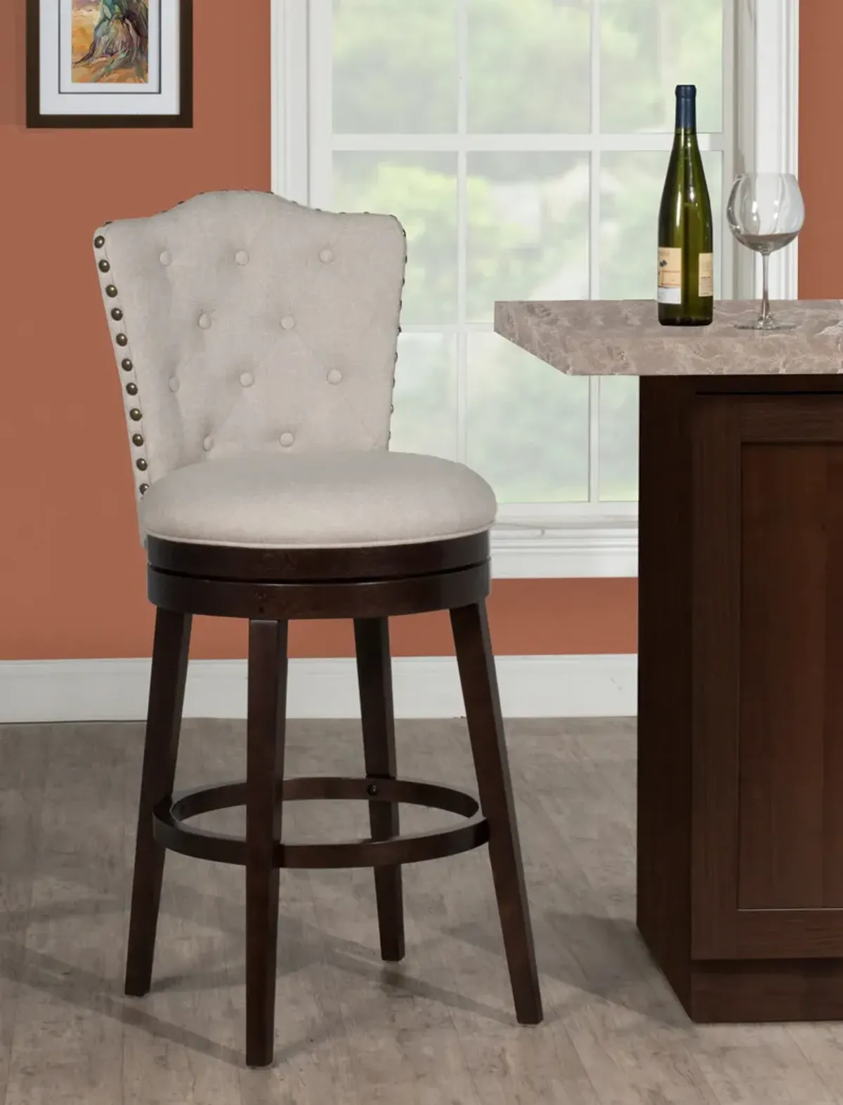 Naples Swivel Bar Stool - Beige