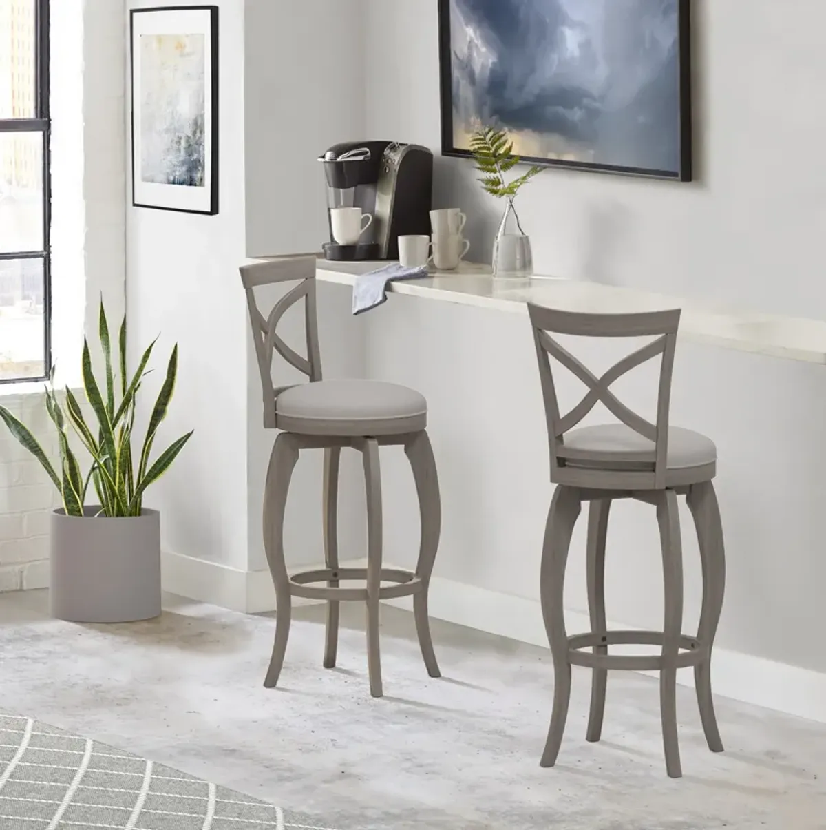 Positano Swivel Bar Stool - Gray