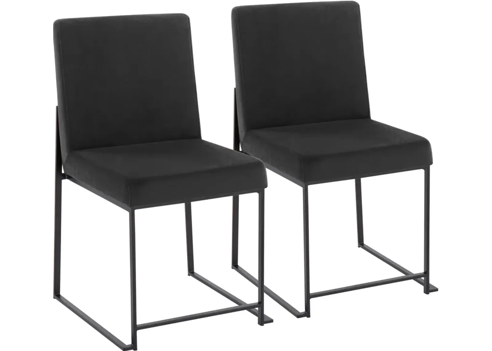 Reine Set of 2 Velvet Dining Chairs - Black/Gray