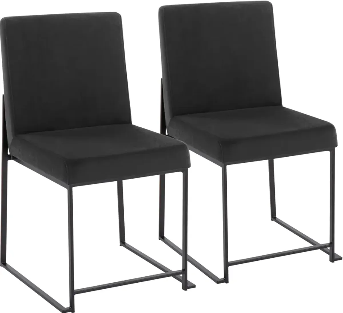 Reine Set of 2 Velvet Dining Chairs - Black/Gray