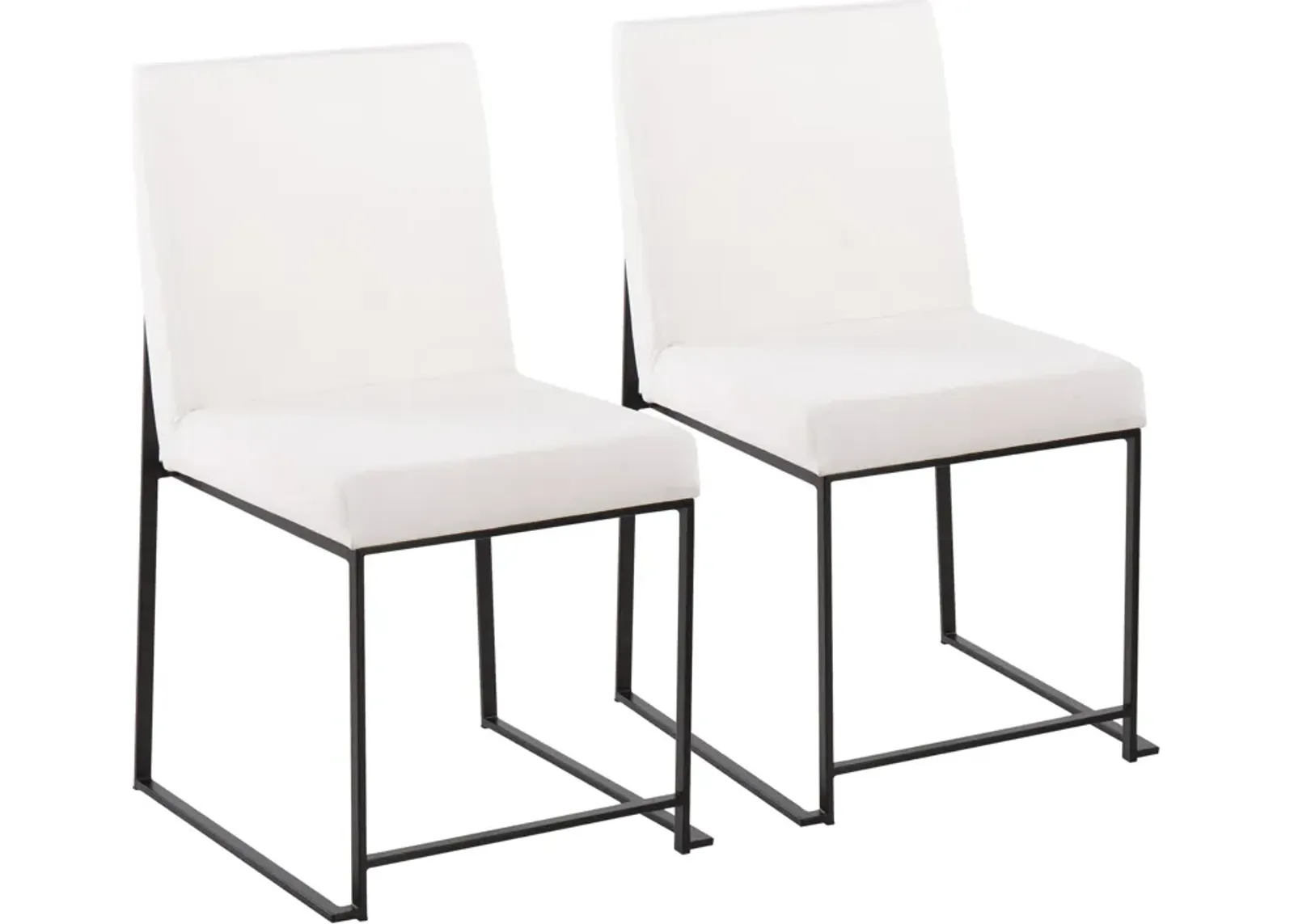 Reine Set of 2 Velvet Dining Chairs - Black/White