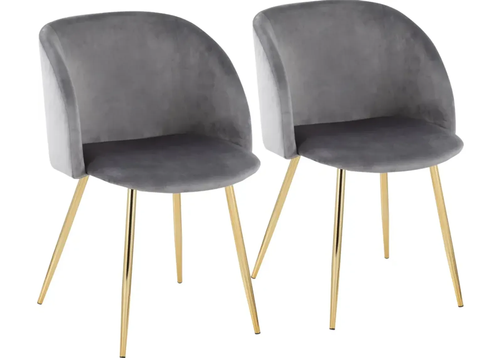 Hermione Set of 2 Dining Chairs - Gold/Silver