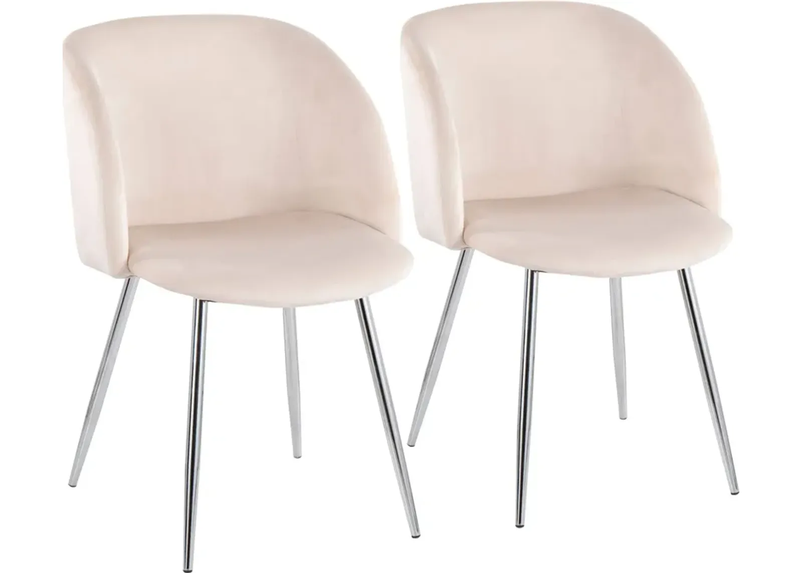 Hermione Set of 2 Dining Chairs - Chrome/Cream