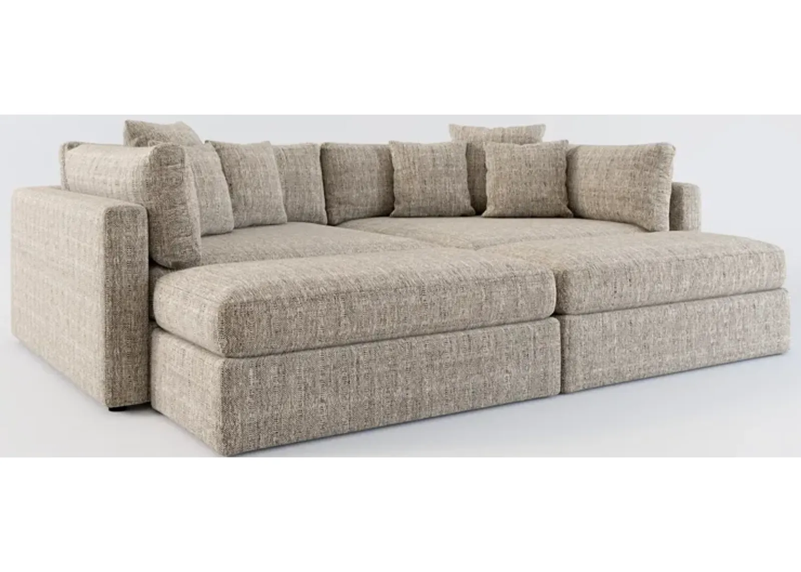 Haven Foam Comfort 2-Piece Media Sofa and 2 Ottomans -  Mason Flint