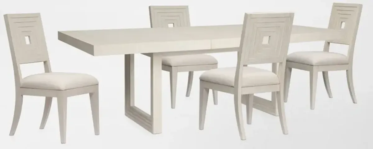 Arielle Extendable Dining Table and 4 Side Chairs - Parchment