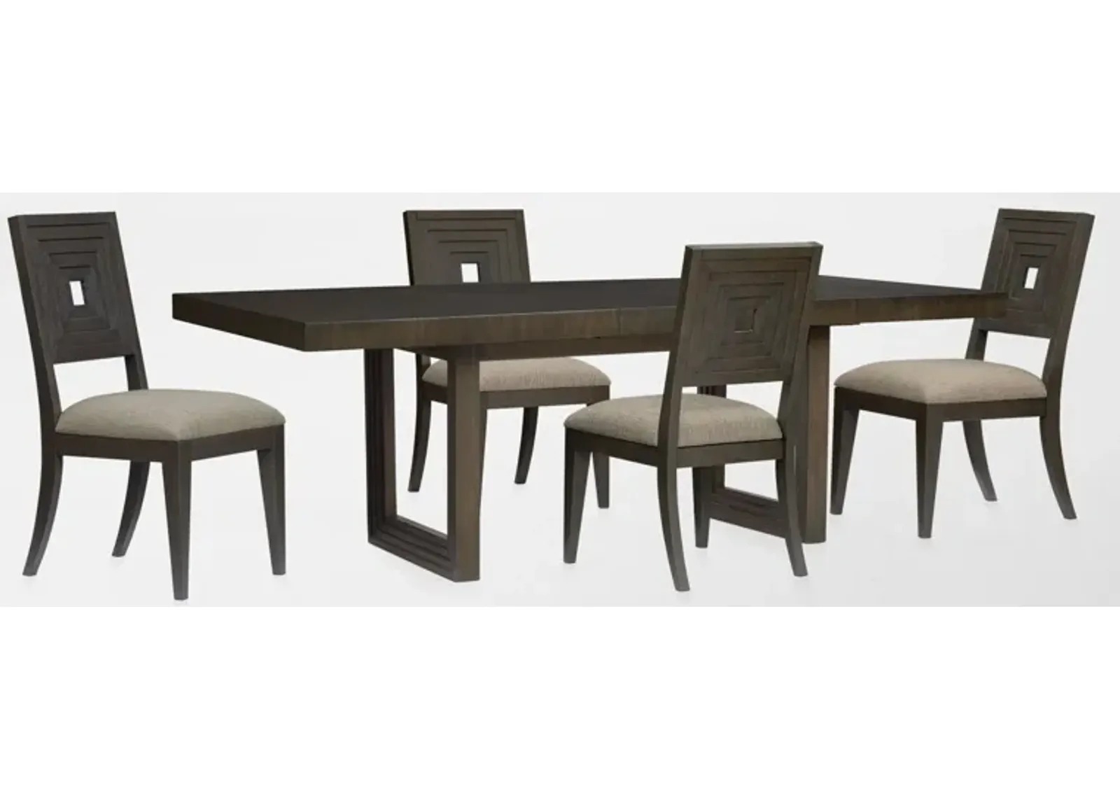 Arielle Extendable Dining Table and 4 Side Chairs - Tobacco