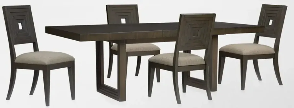 Arielle Extendable Dining Table and 4 Side Chairs - Tobacco