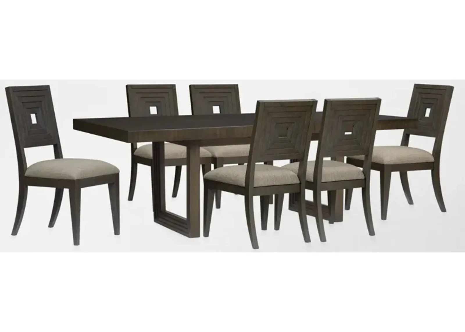 Arielle Extendable Dining Table and 6 Side Chairs - Tobacco