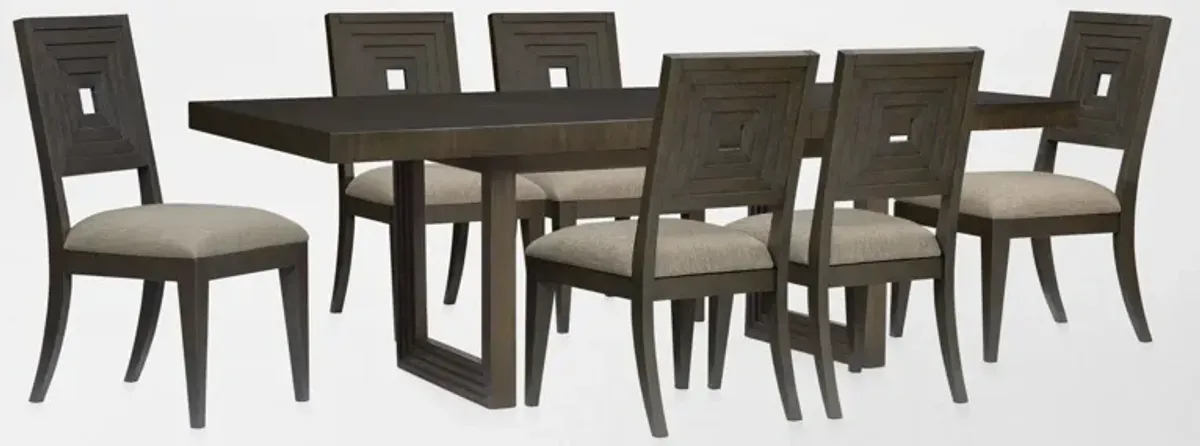 Arielle Extendable Dining Table and 6 Side Chairs - Tobacco