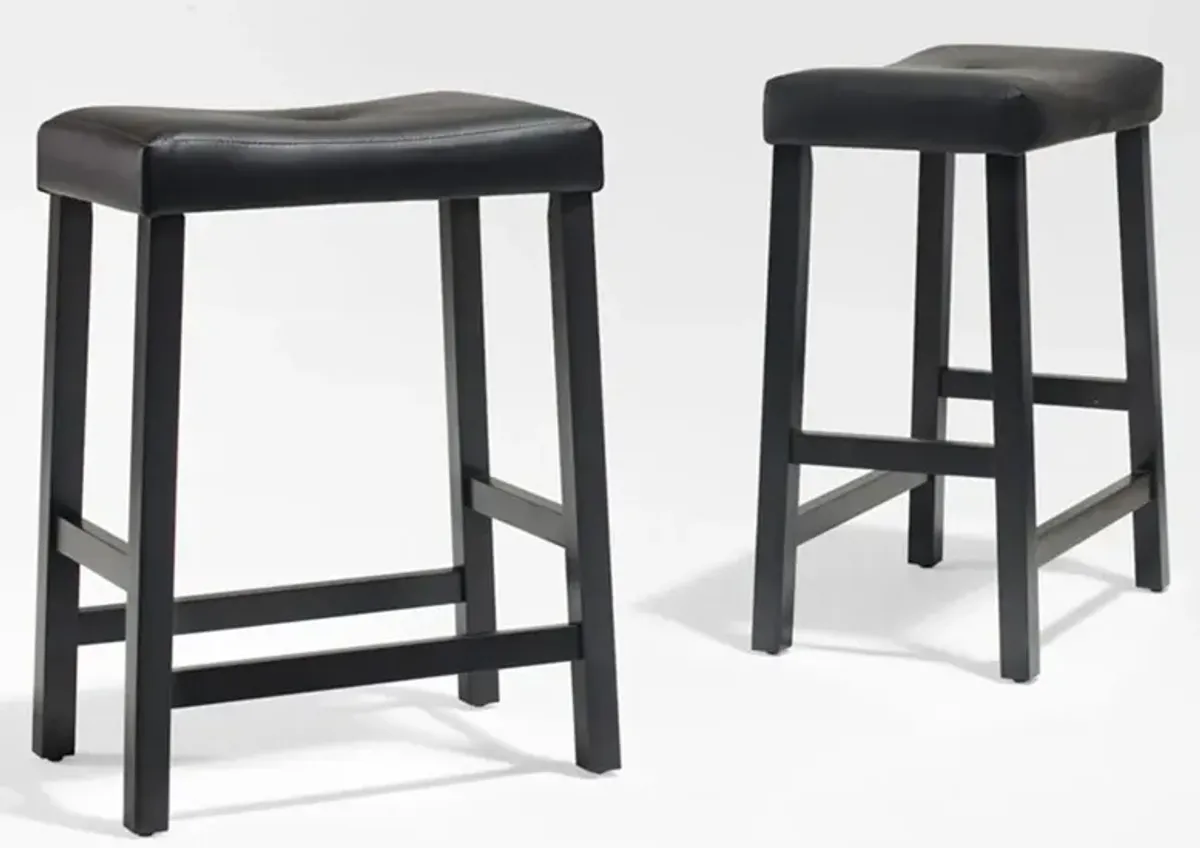 Truman Set of 2 Counter-Height Stools - Black