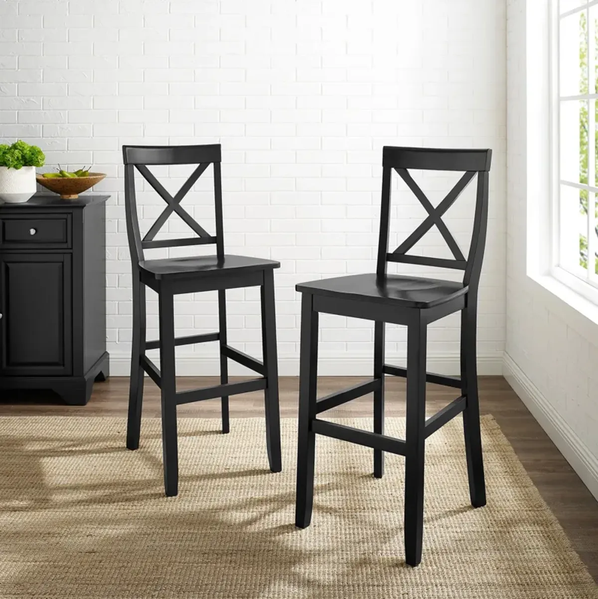 Kempton Set of 2 Bar Stools - Black