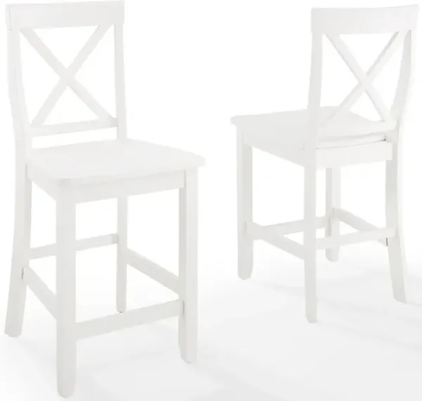 Kempton Set of 2 Counter-Height Stools - White