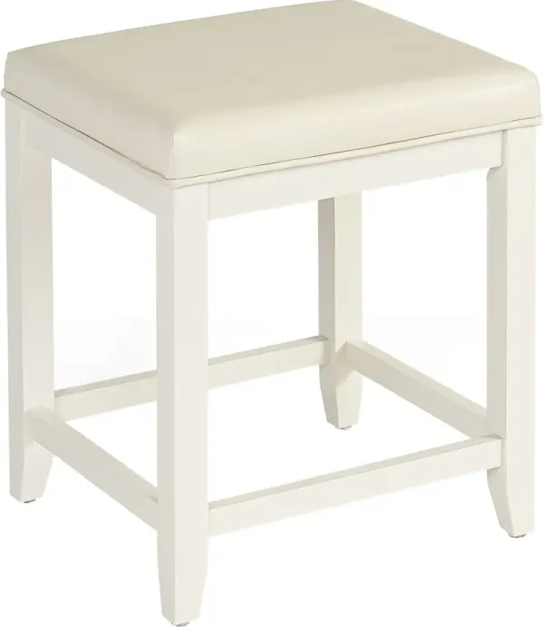Leia Vanity Stool - White