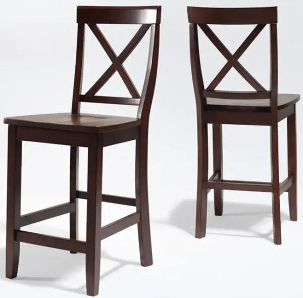 Kempton Set of 2 Counter-Height Stools - Brown