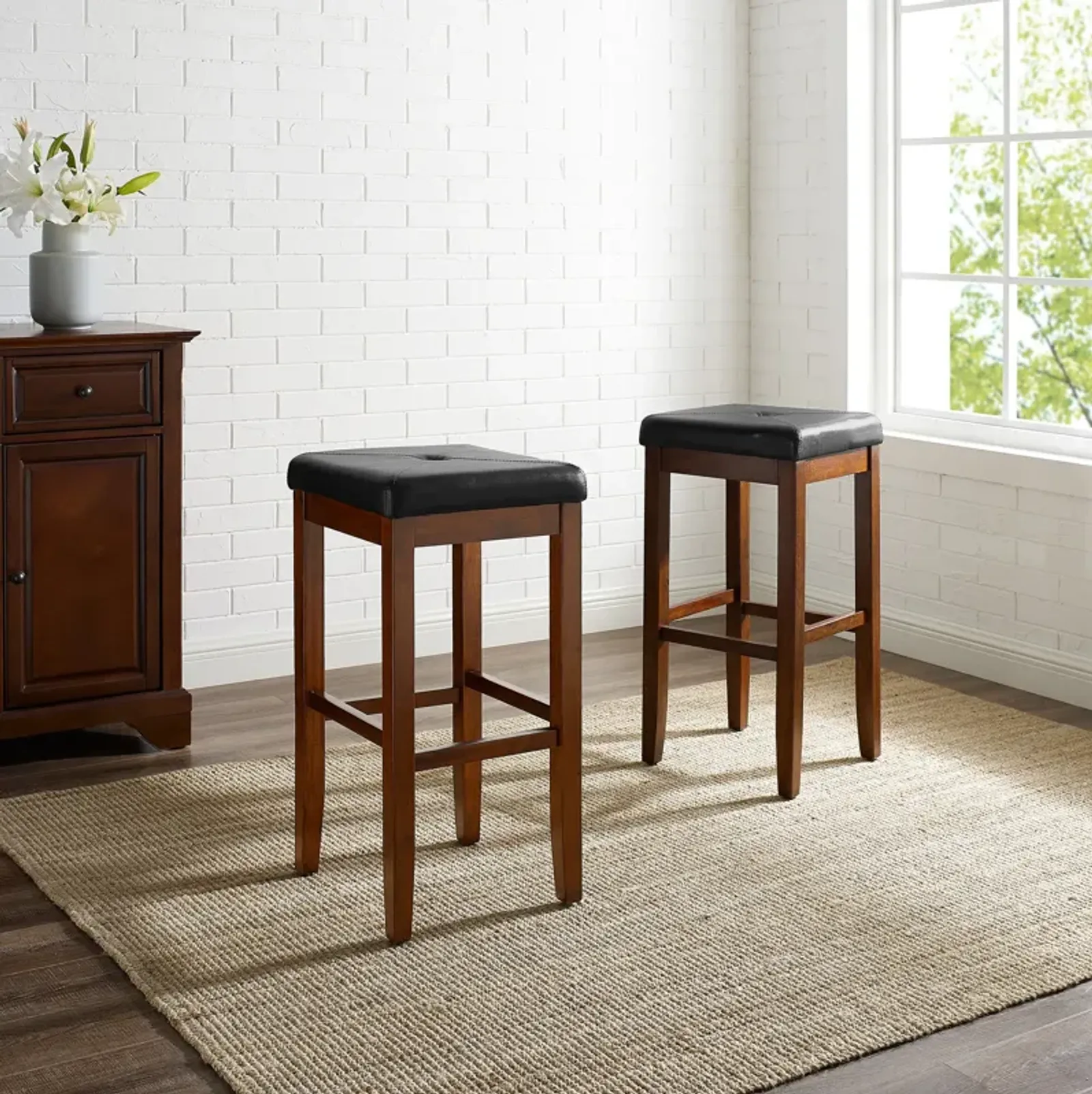 Bodega Set of 2 Bar Stools - Brown