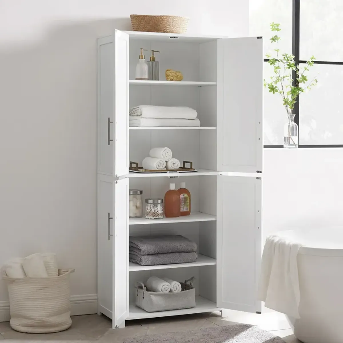 Rylan Tall Pantry - White