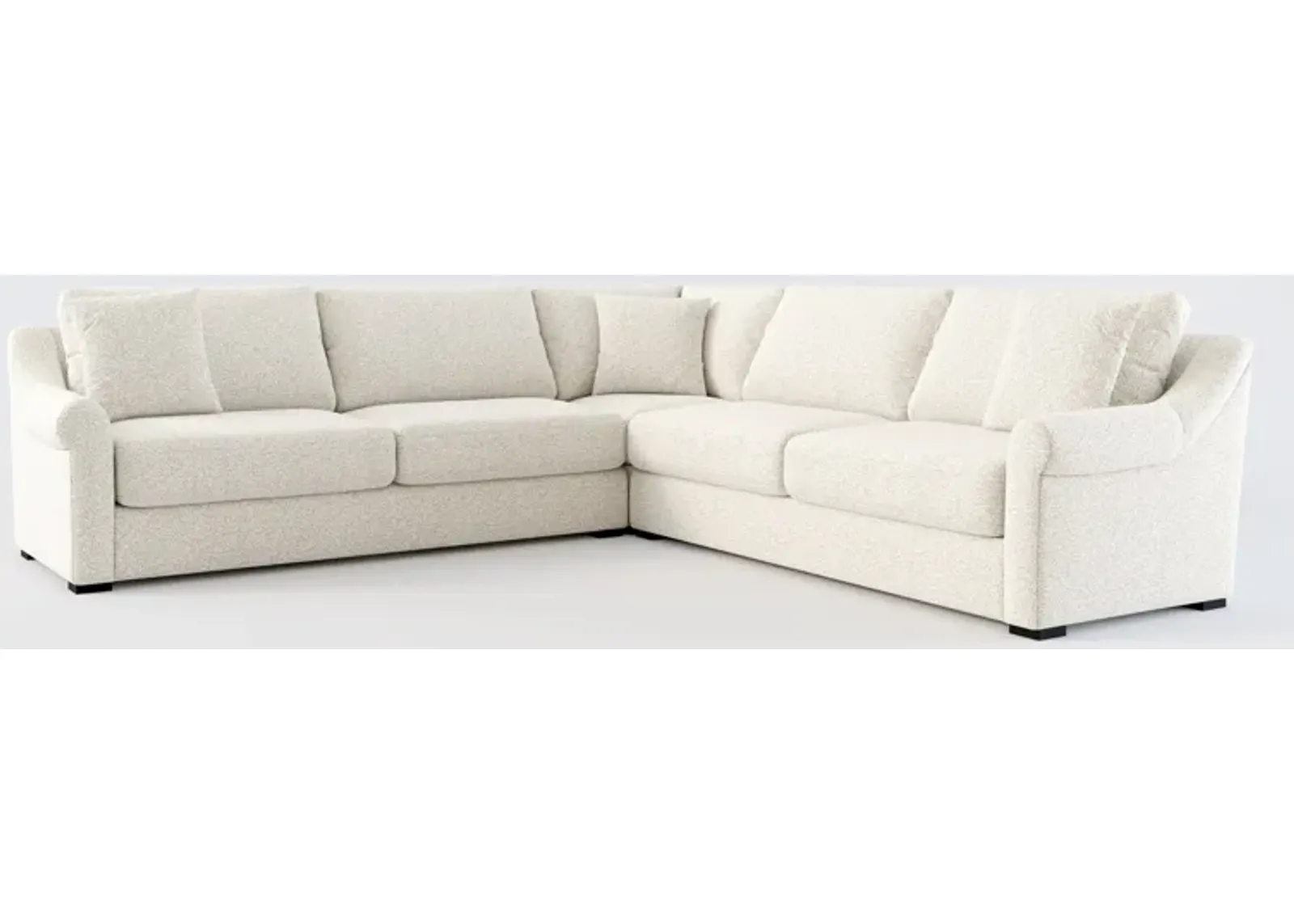 Bowery Foam Comfort 3-Piece Sectional - Muse Stone