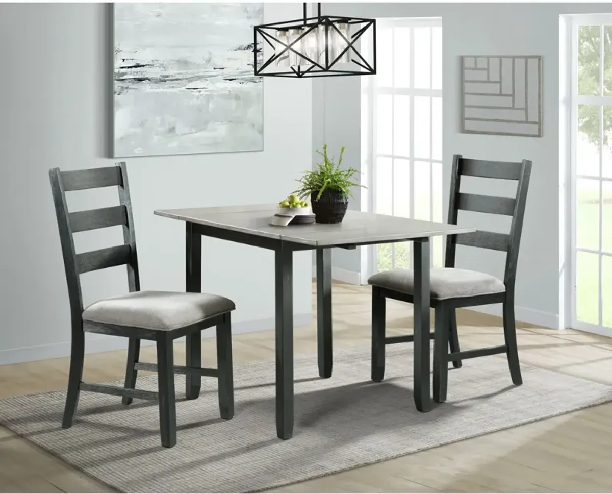 Hemingway Extendable Dining Table and 2 Chairs - Gray