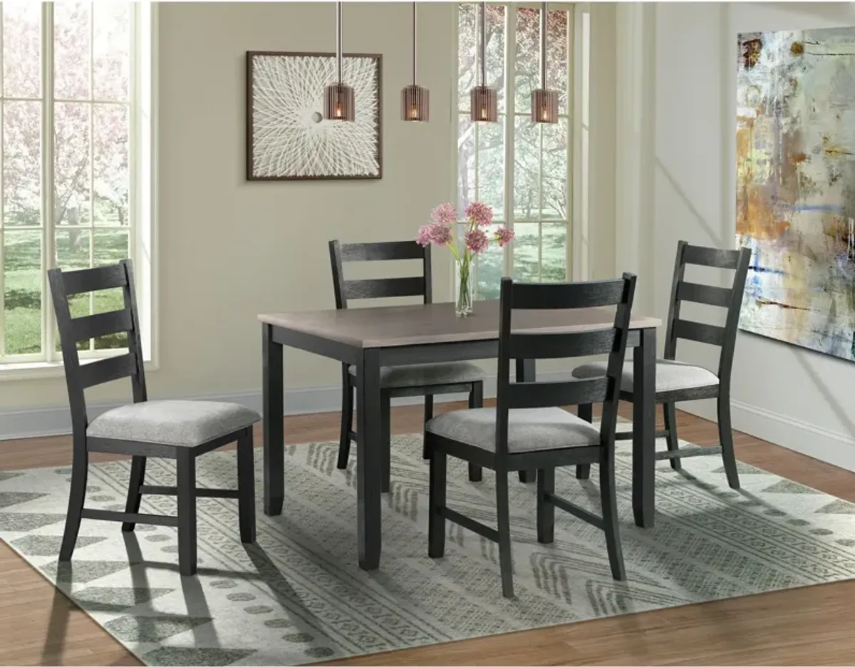 Emmaline Dining Table and 4 Chairs - Gray