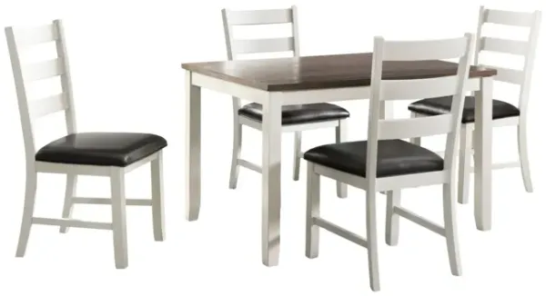 Emmaline Dining Table and 4 Chairs - Cream/Brown