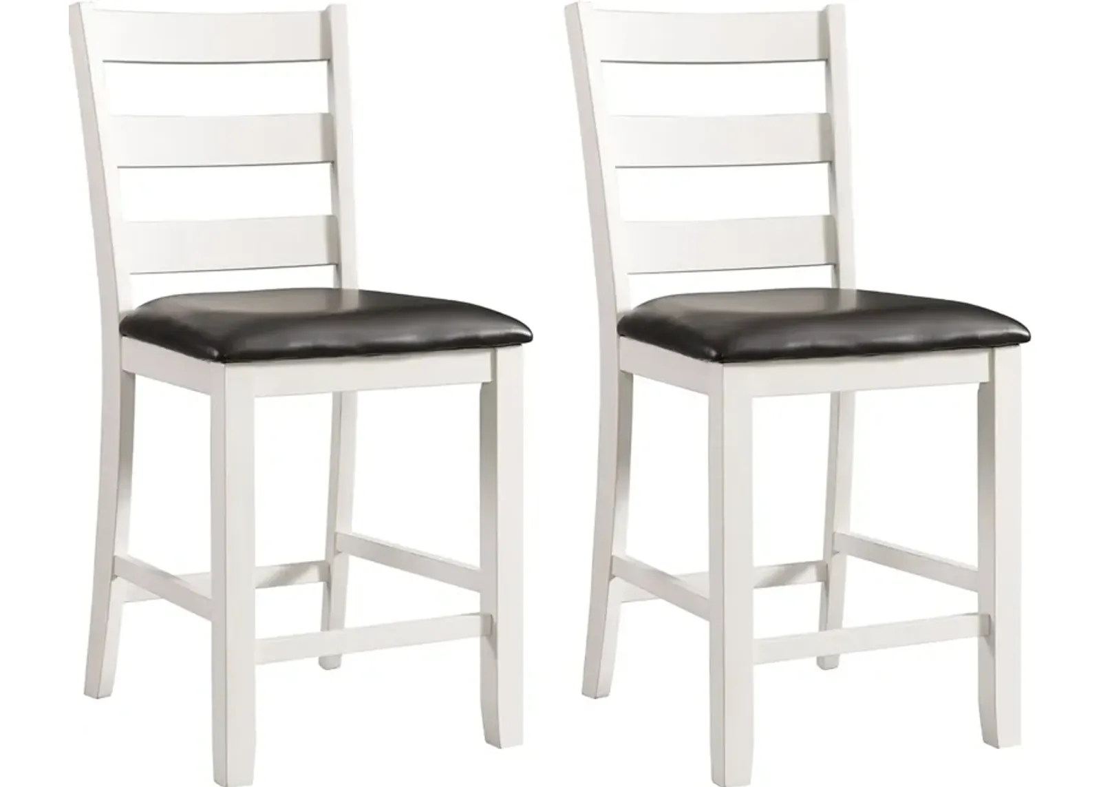 Emmaline Set of 2 Counter-Height Stools - Cream/Brown