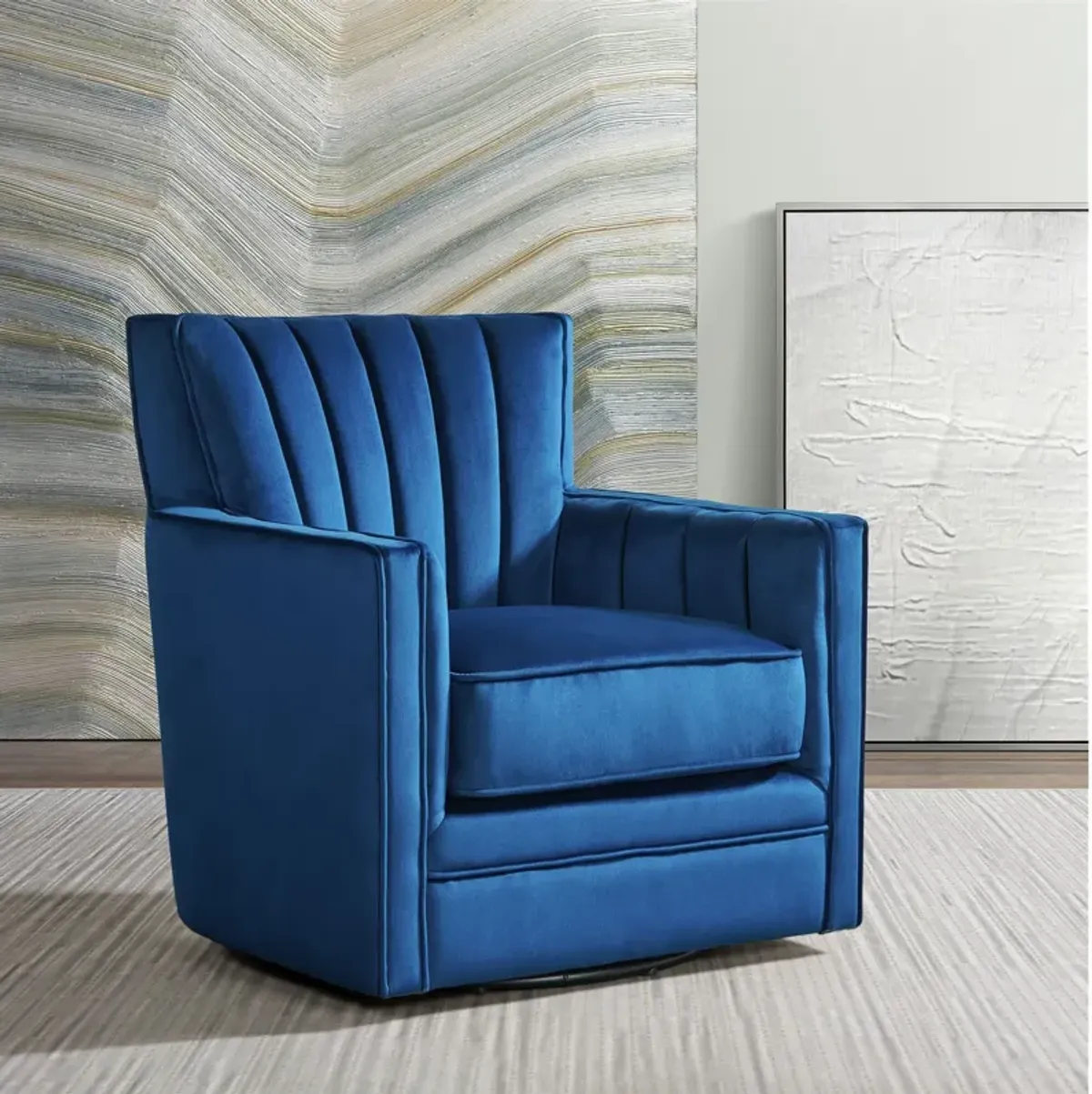 Miraya Swivel Accent Chair - Blue