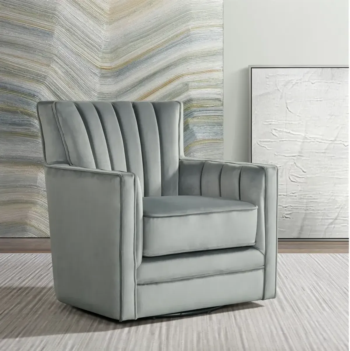 Miraya Swivel Accent Chair - Gray