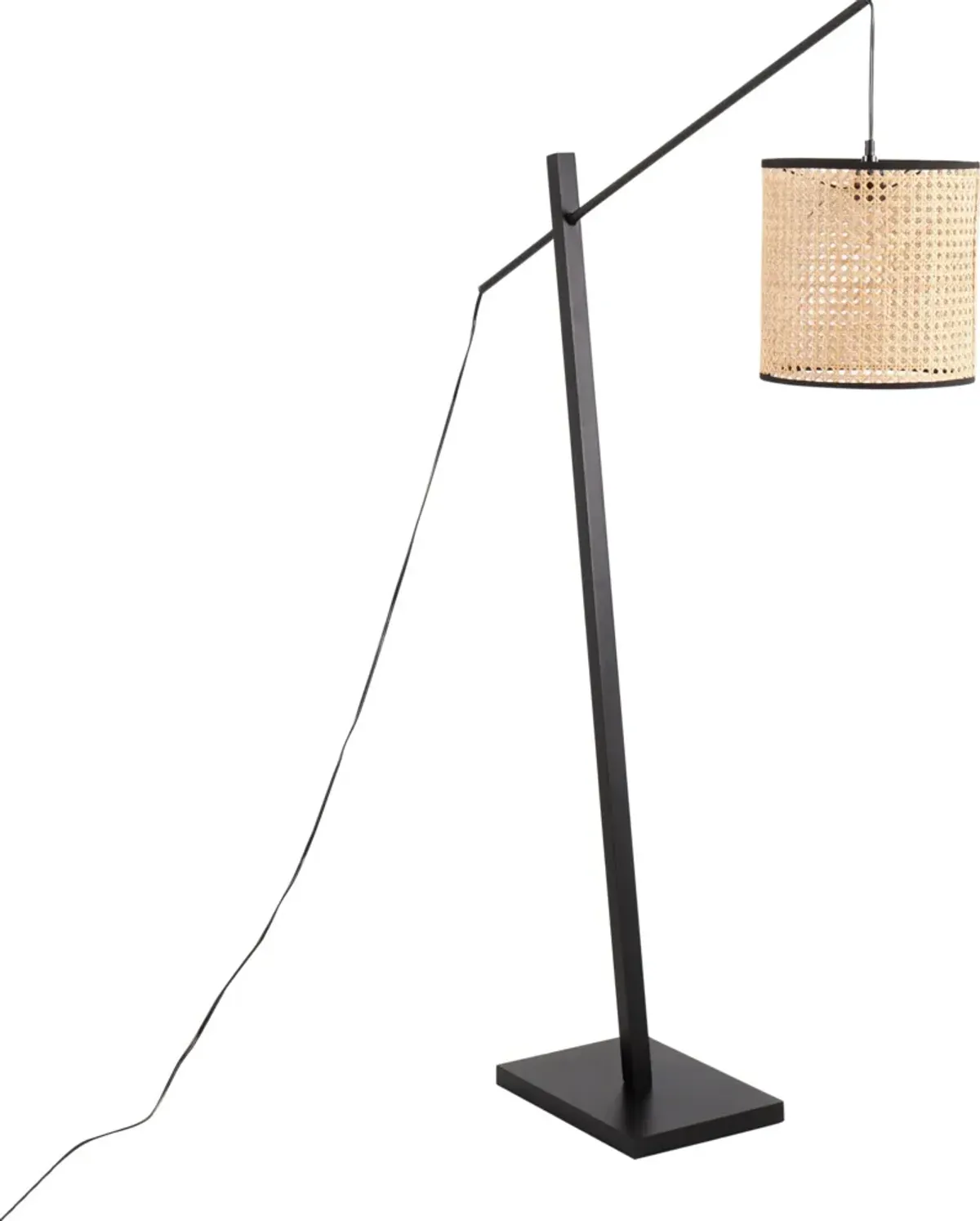 Aberdeen 60'' Floor Lamp - Black/Rattan