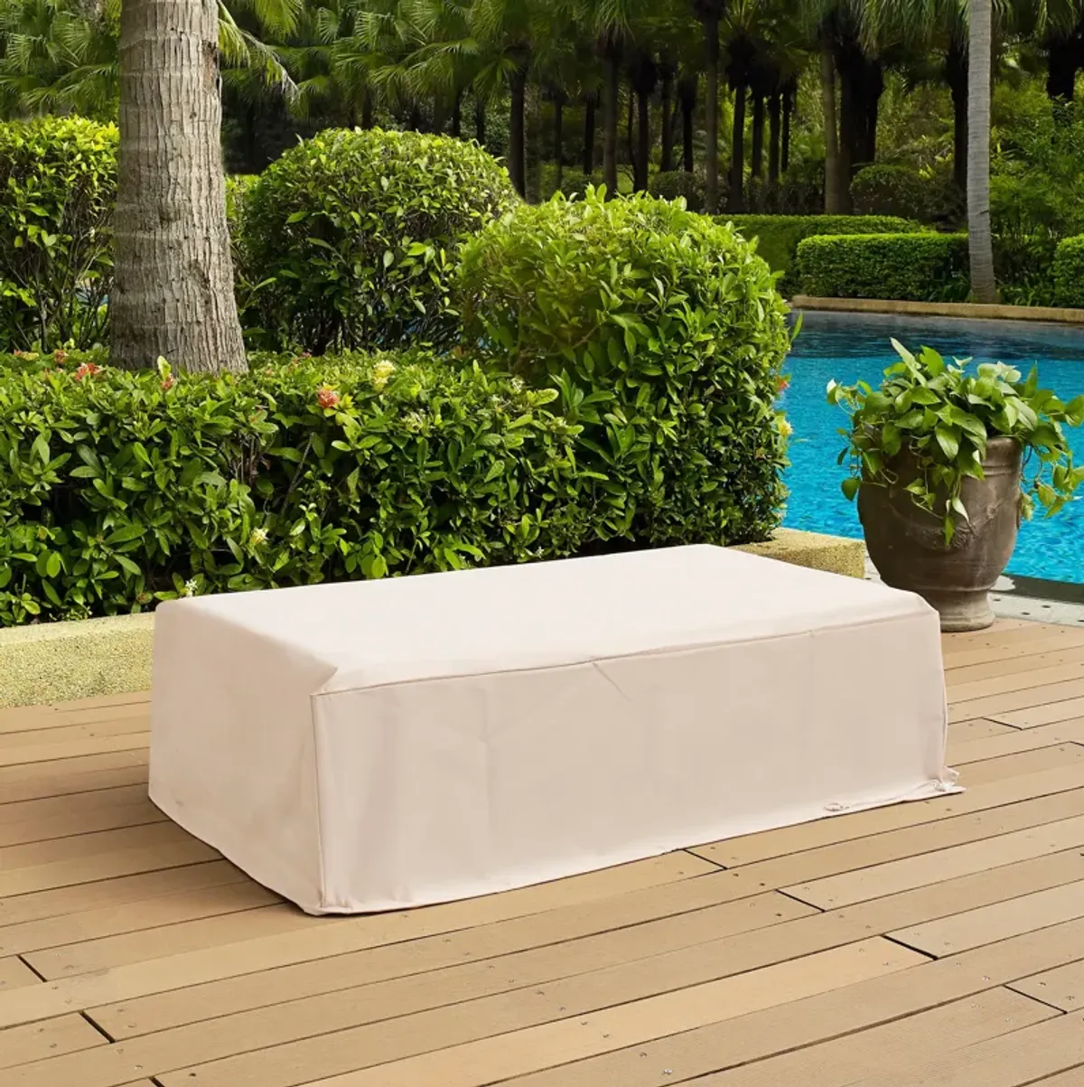 Outdoor Rectangular Table Cover - Tan