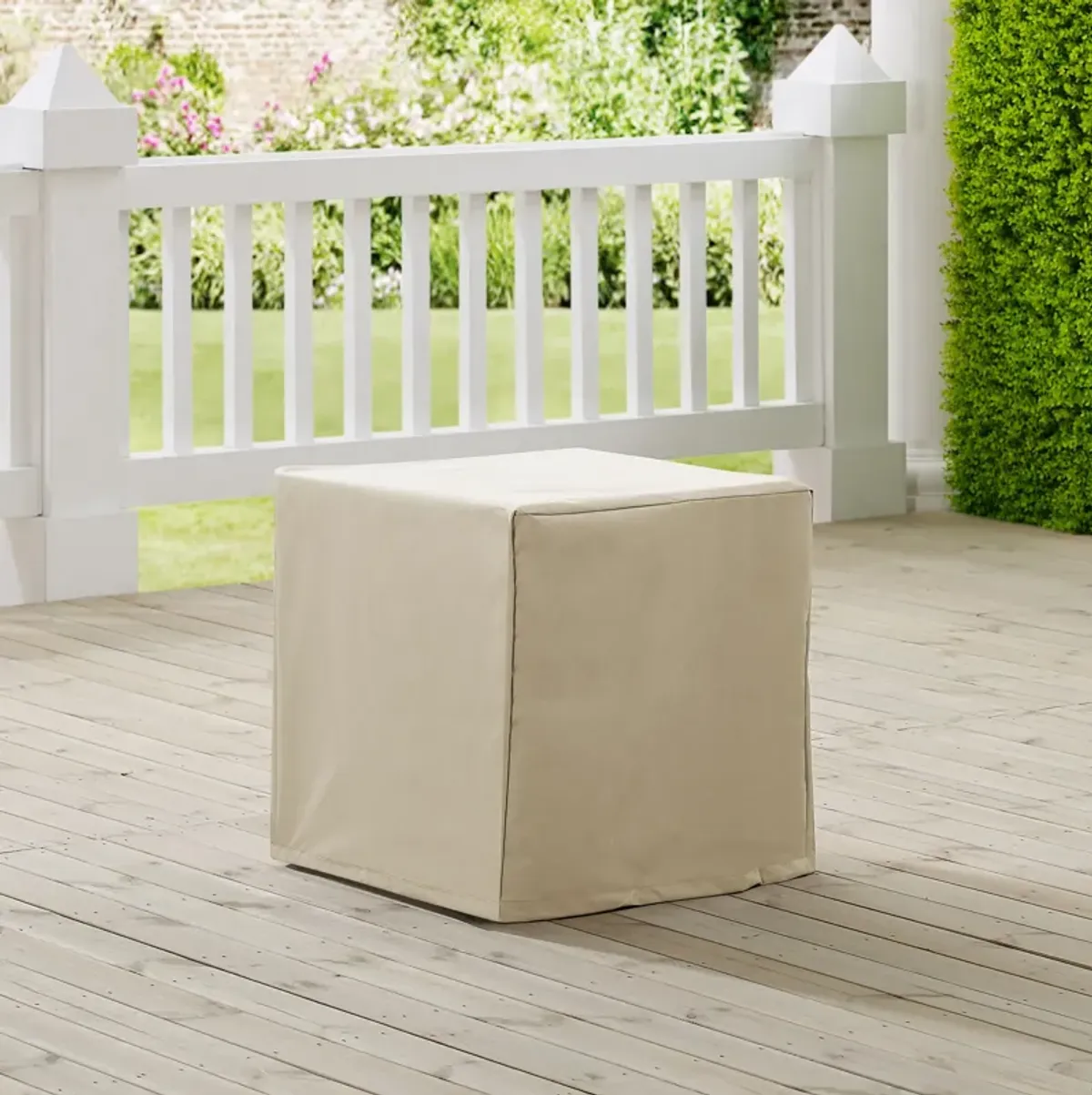 Outdoor End Table Cover - Tan