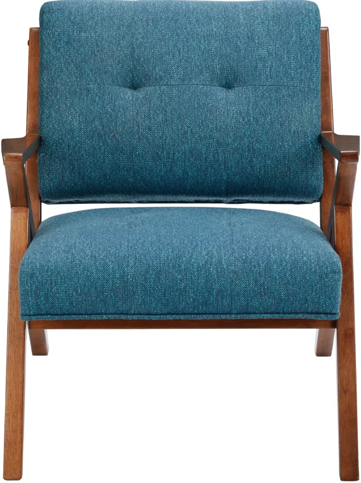 Madeline Accent Chair - Blue/Pecan