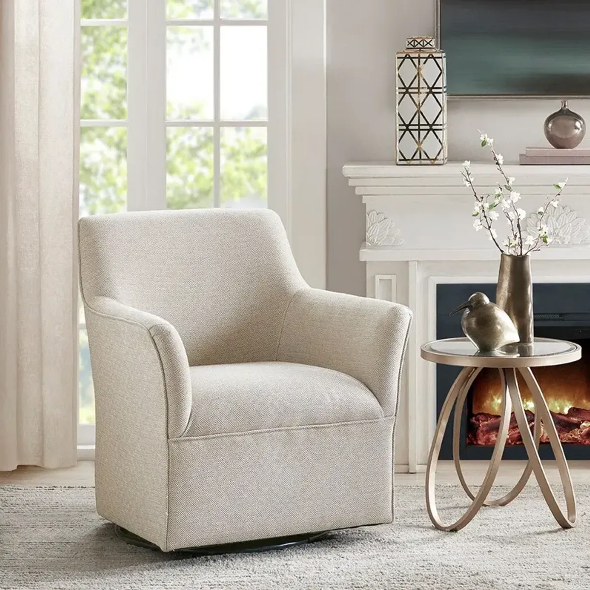 Sycamore Swivel Glider Chair - Cream