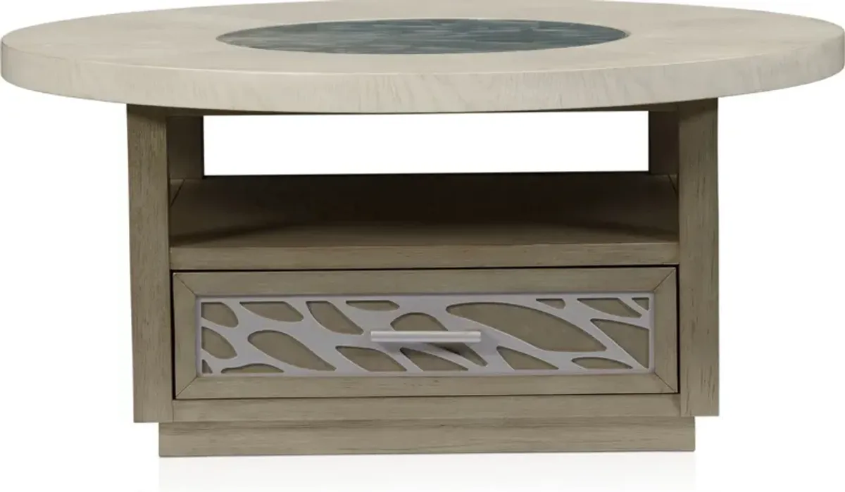 Olivia Round Coffee Table - Pearl