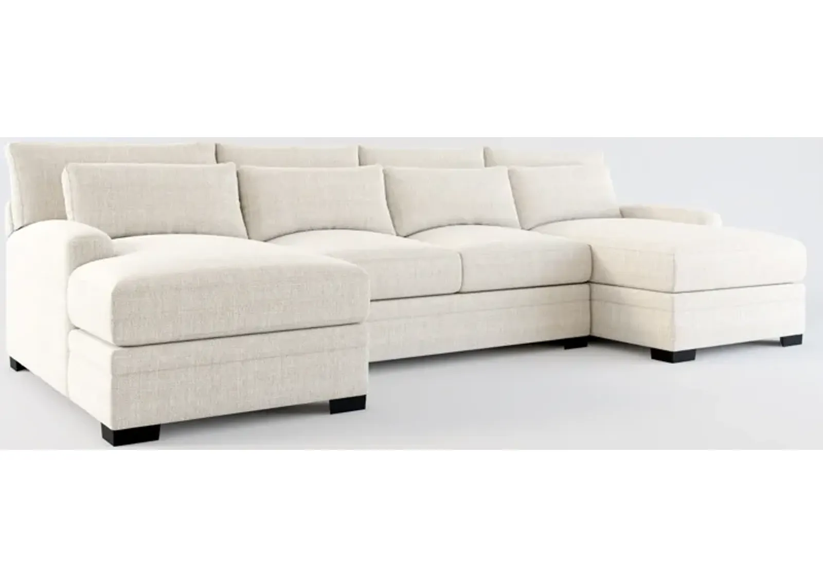 Winston Hybrid Comfort 3-Piece Sectional with Dual Chaise - Mason Porcelain