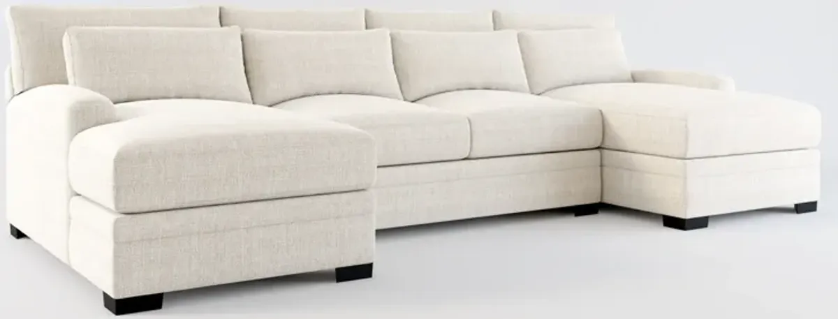 Winston Hybrid Comfort 3-Piece Sectional with Dual Chaise - Mason Porcelain