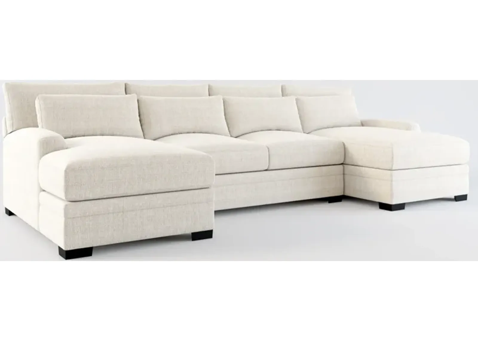 Winston Foam Comfort 3-Piece Sectional with Dual Chaise - Mason Porcelain