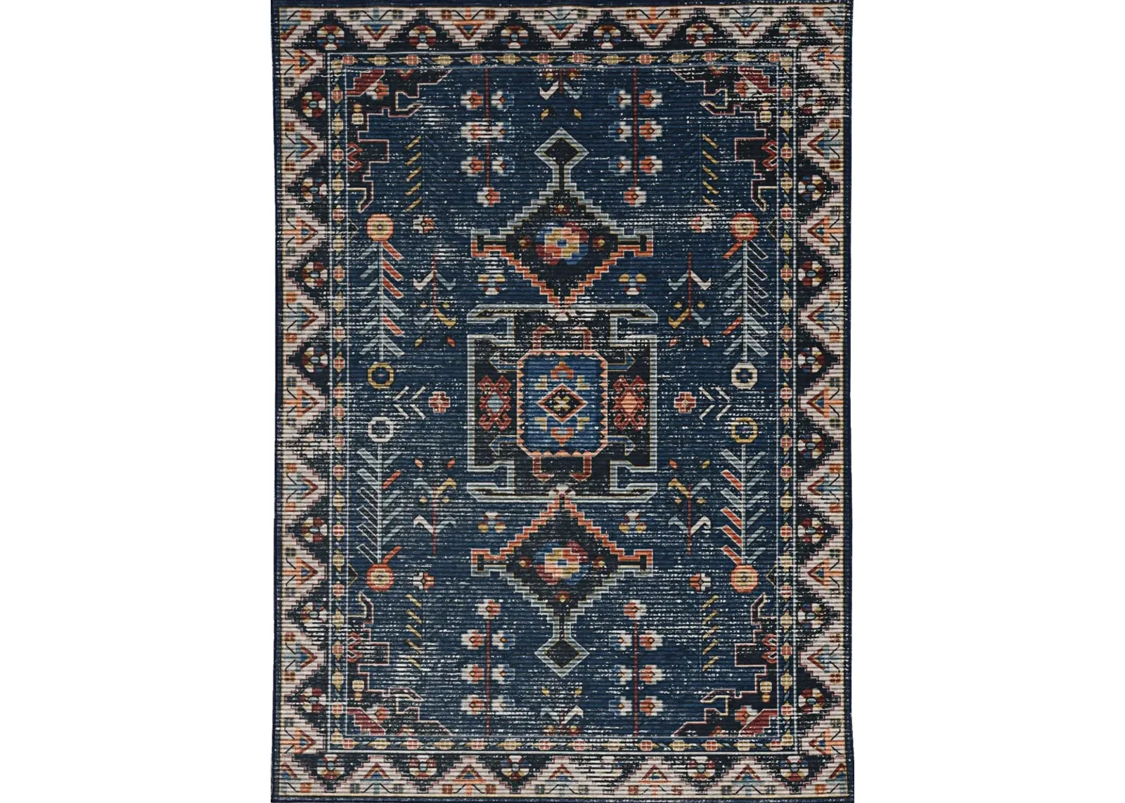 Francine 5 'X 7 Washable Area Rug - Teal/ Ivory