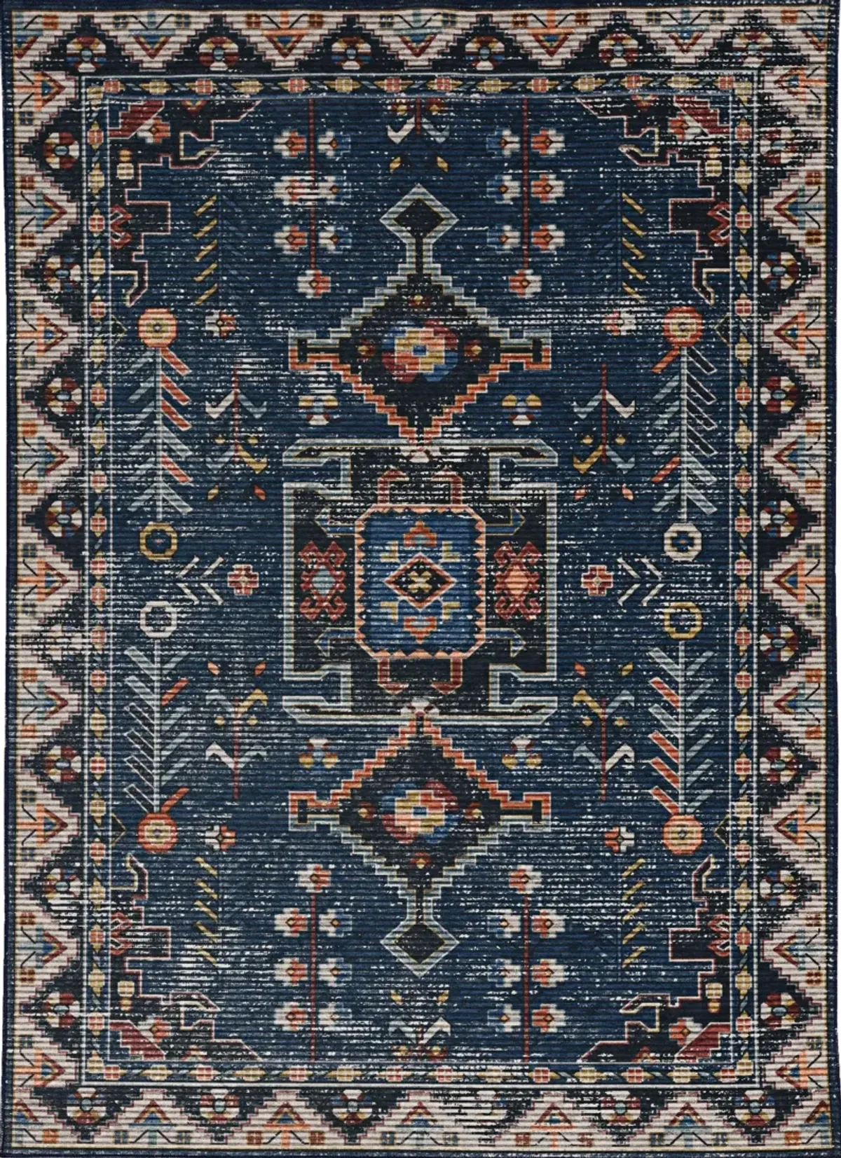 Francine 5 'X 7 Washable Area Rug - Teal/ Ivory