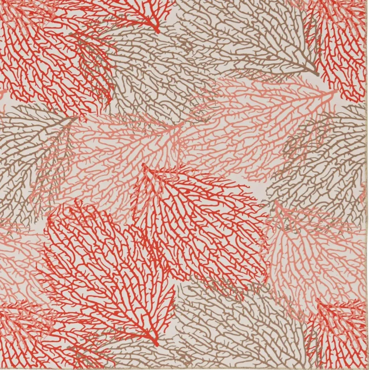 Saoirse 5 'X 7' Washable Area Rug - Ivory/Coral