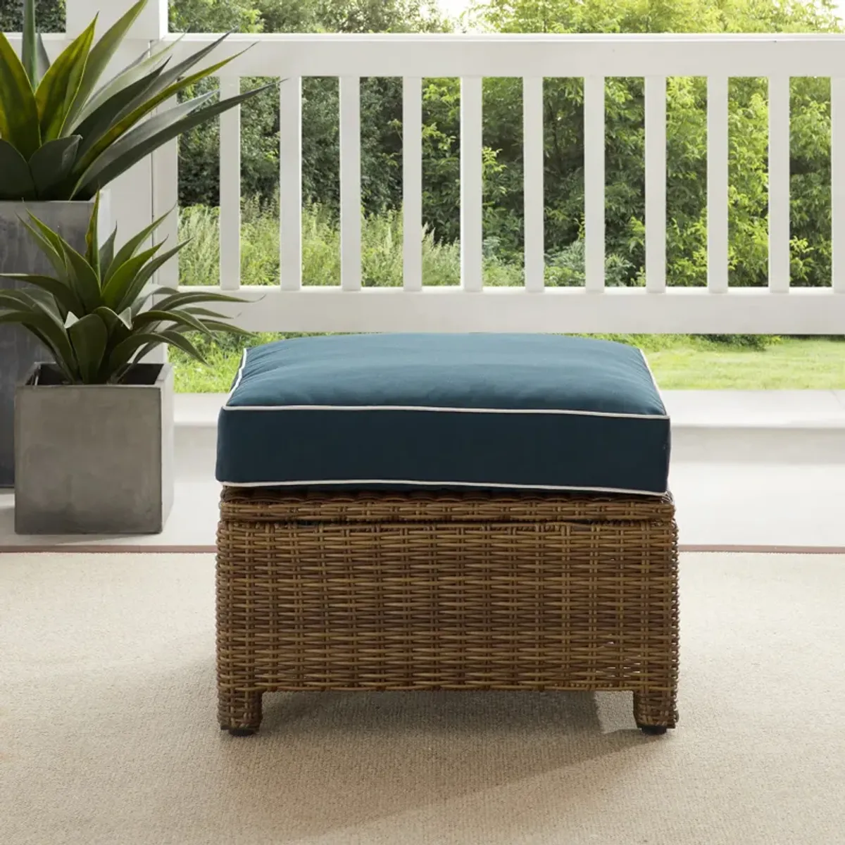 Destin Outdoor Ottoman - Navy