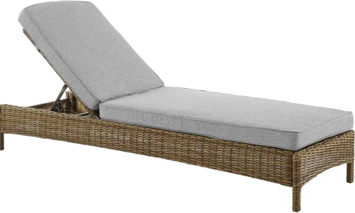 Destin Outdoor Chaise Lounge - Gray/Brown