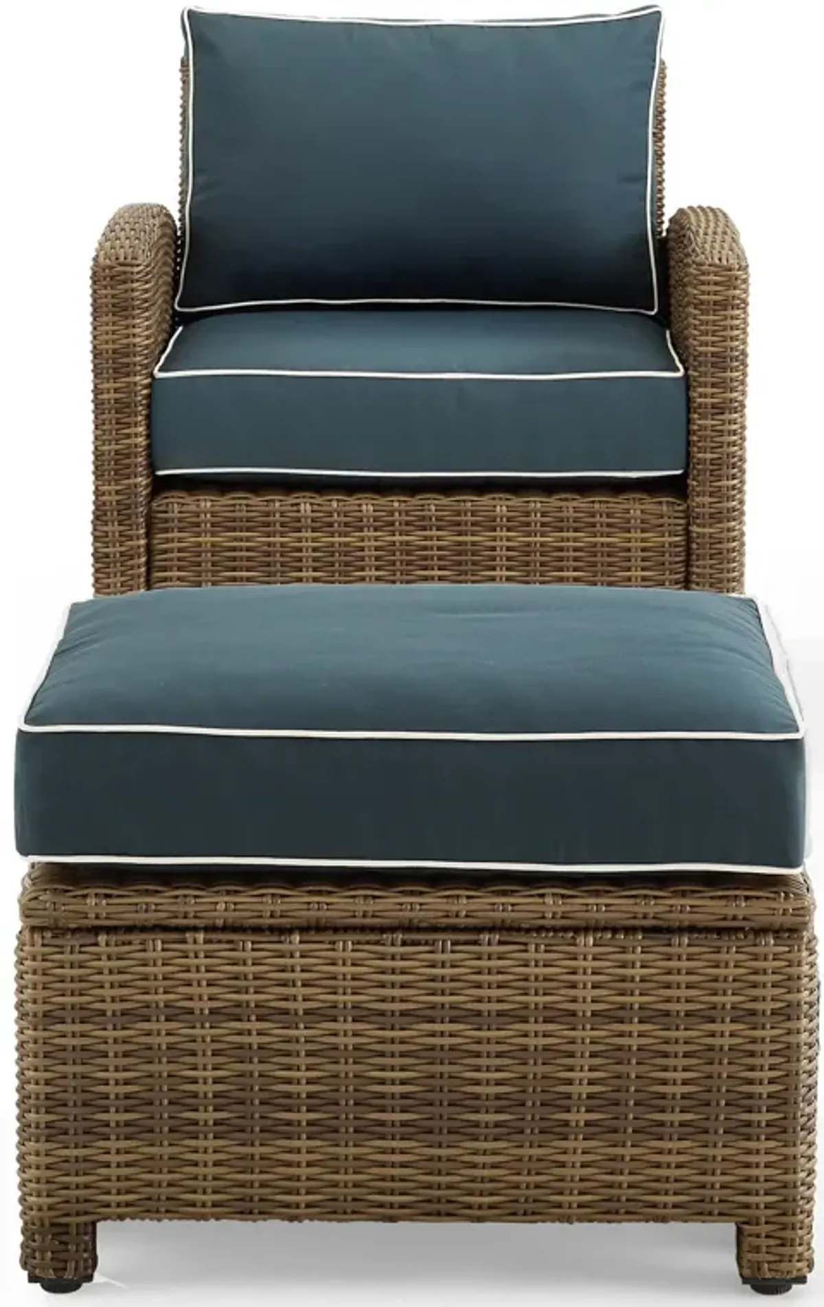 Destin Outdoor Chair and Ottoman Set - Navy