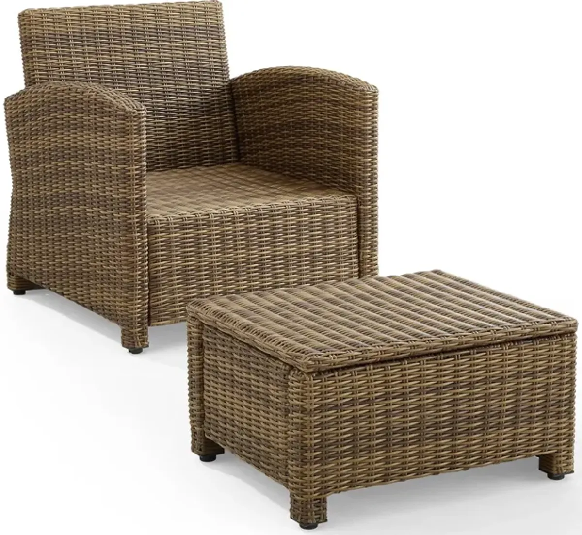 Destin Outdoor Chair and Ottoman Set - Sangria