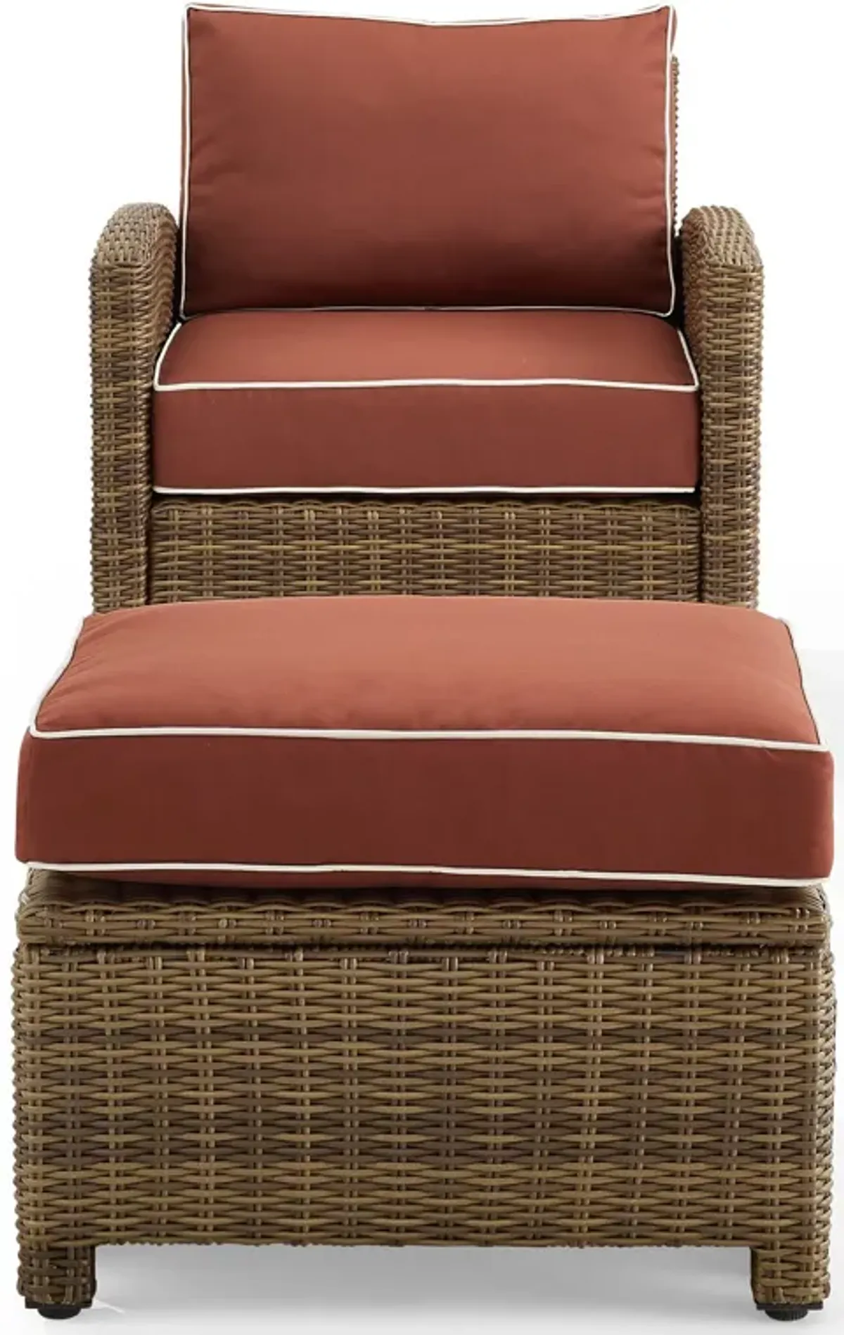 Destin Outdoor Chair and Ottoman Set - Sangria