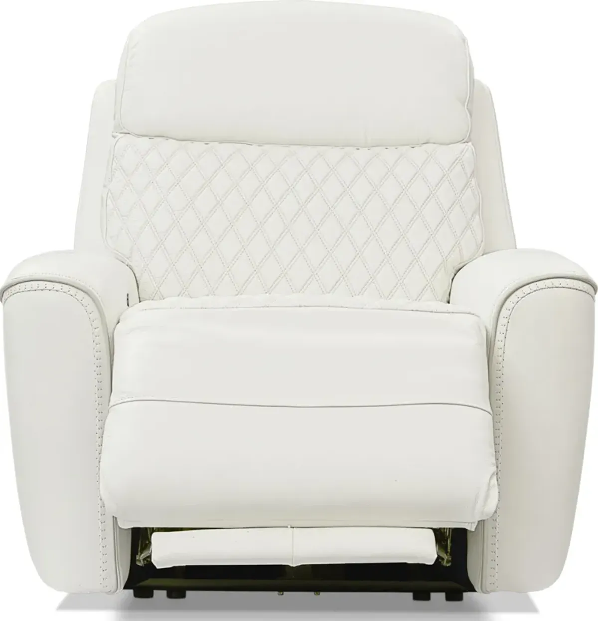 Cabrera Dual-Power Leather Recliner - White