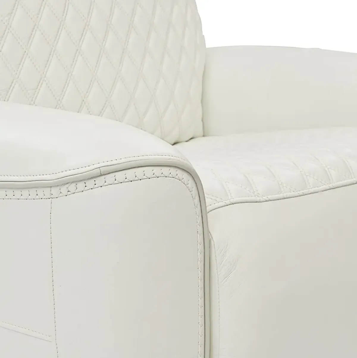 Cabrera Dual-Power Leather Recliner - White