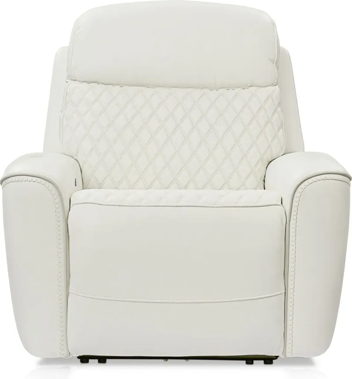 Cabrera Dual-Power Leather Recliner - White